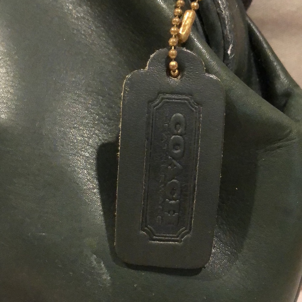 Vintage COACH Laurel Bottle Green Leather Hinged Clamshell Crossbody Bag 4117 - Picture 17 of 17